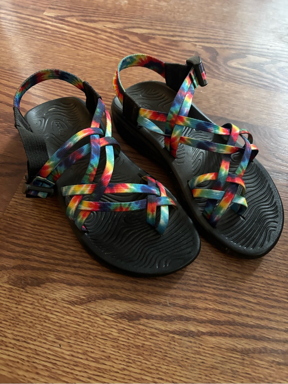 Chaco tie dye sandals